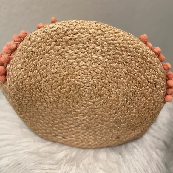 ⚜️💛⚜️Shiraleah Aubrey small pompom Jute Bag Bohemian - Picture 14 of 17
